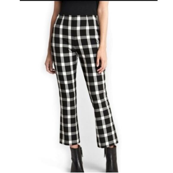 GAP Black and White Plaid High Rise Kick Pant - Picture 1 of 7